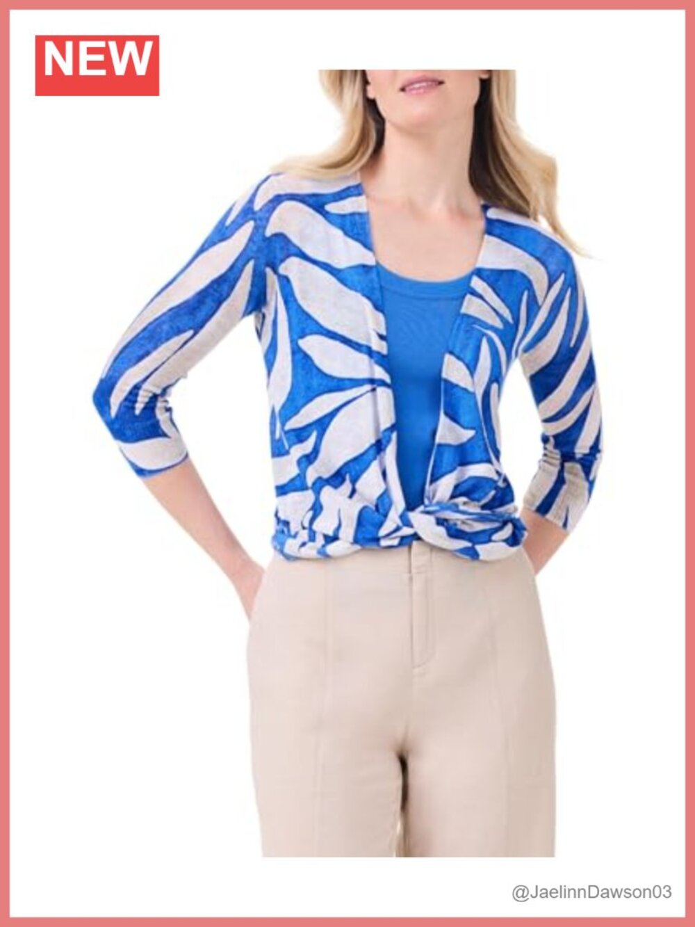 NIC+ZOE Meadow Mix 4-Way Cardigan Featherweight 3/4 Sleeve Open Front